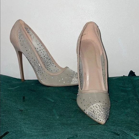 Charlotte Russe Shoes - Charlotte Russe Cream Heels with Rhinestones and Stiletto Design (8)